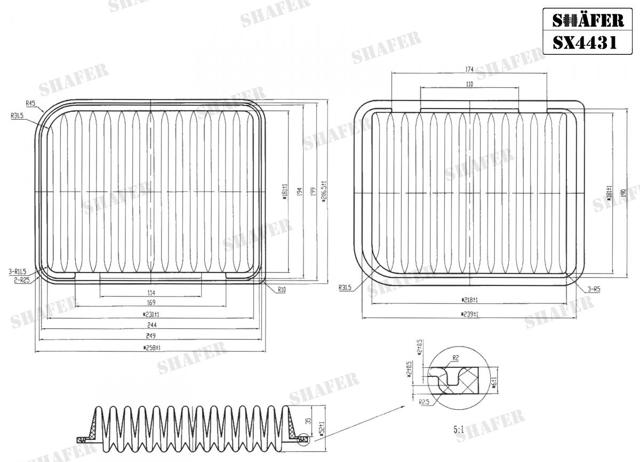 Filtro de aire SX4431 Shafer