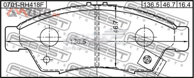 0701-RH418F Febest pastillas de freno delanteras
