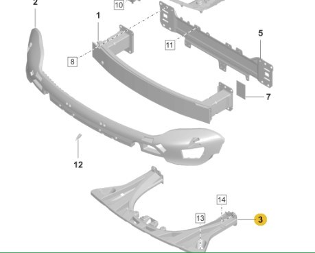 9J1807617 Porsche Refuerzo parachoque delantero