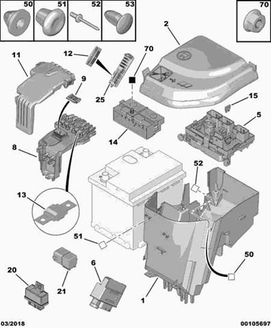 6500EK Peugeot/Citroen caja de fusibles