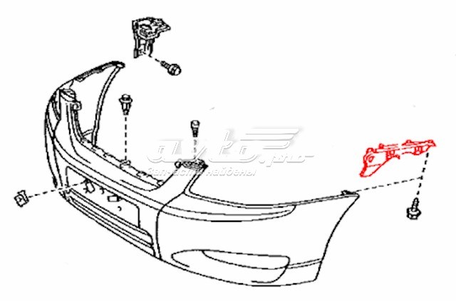 Soporte de guía para parachoques delantero, izquierdo TOYOTA 5253613020