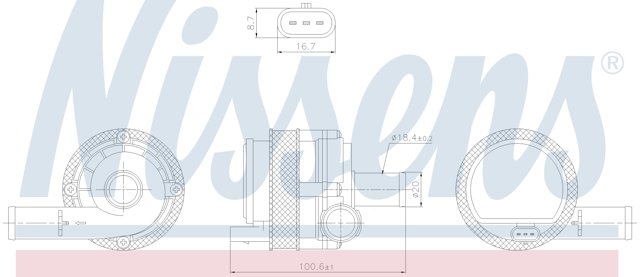 831377 Nissens bomba de agua, adicional eléctrico